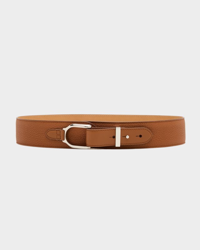 Welington Pebbled Leather Turnback Belt